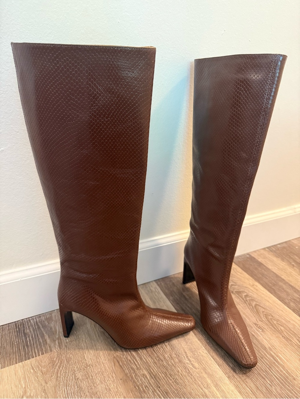 STAUD Wally High Heel Boot Snakeskin